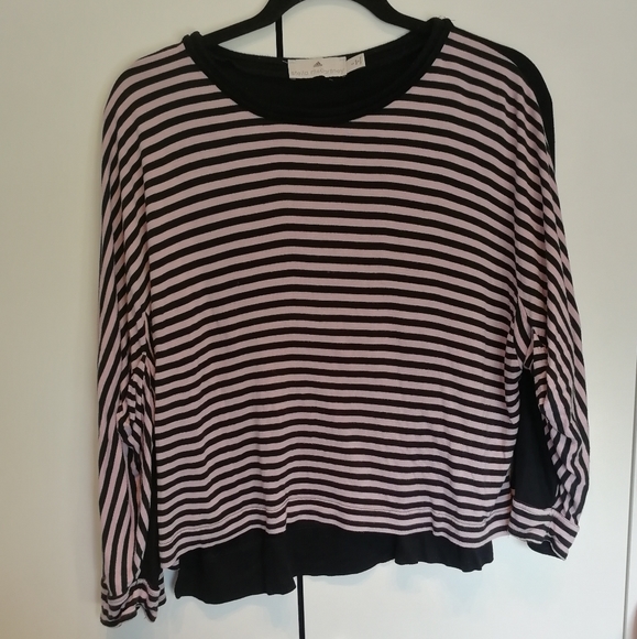 ADIDAS X STELLA McCARTNEY Striped Studio Dance Top Small - Picture 2 of 10